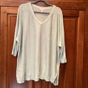 Garnet Hill Cream Oversized 3/4 Sleeve Tunic